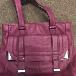 B Makowsky leather plum bag